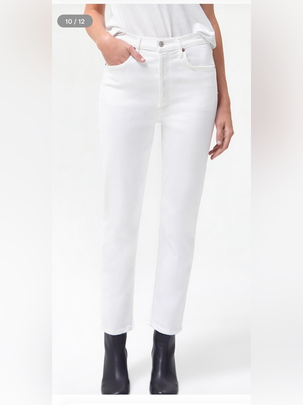 Agolde Riley High Rise Straight Jeans in Sour Cream size 26